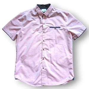 Mens Pink Short Sleeve Button Down by Craft Flow Sz Large